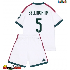 Camisa de Futebol Real Madrid Jude Bellingham #5 Equipamento Principal Infantil 2026-27 Manga Curta (+ Calças curtas)